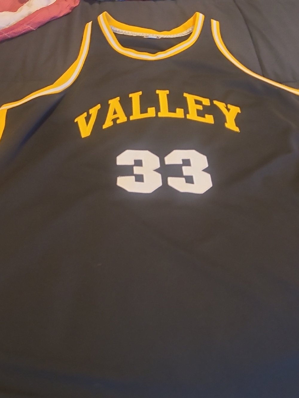 Valley Basketball Jersey Tank Top - Black & Yellow, #33